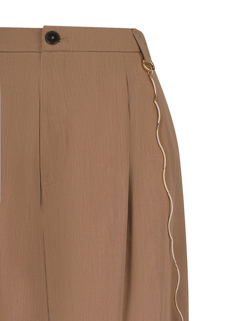 Darkpark Tailored Beige Trousers With Textured Finish