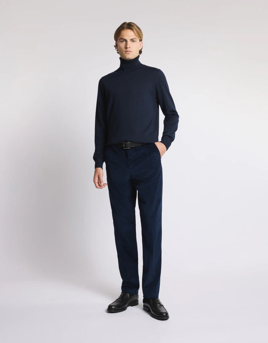 Fay Timeless Navy Blue Turtleneck Sweater
