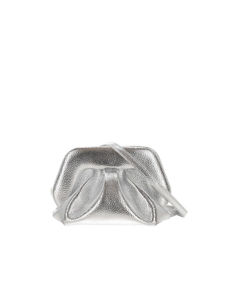 Themoirè Bios Small Bottolato Silver Laminate Bag