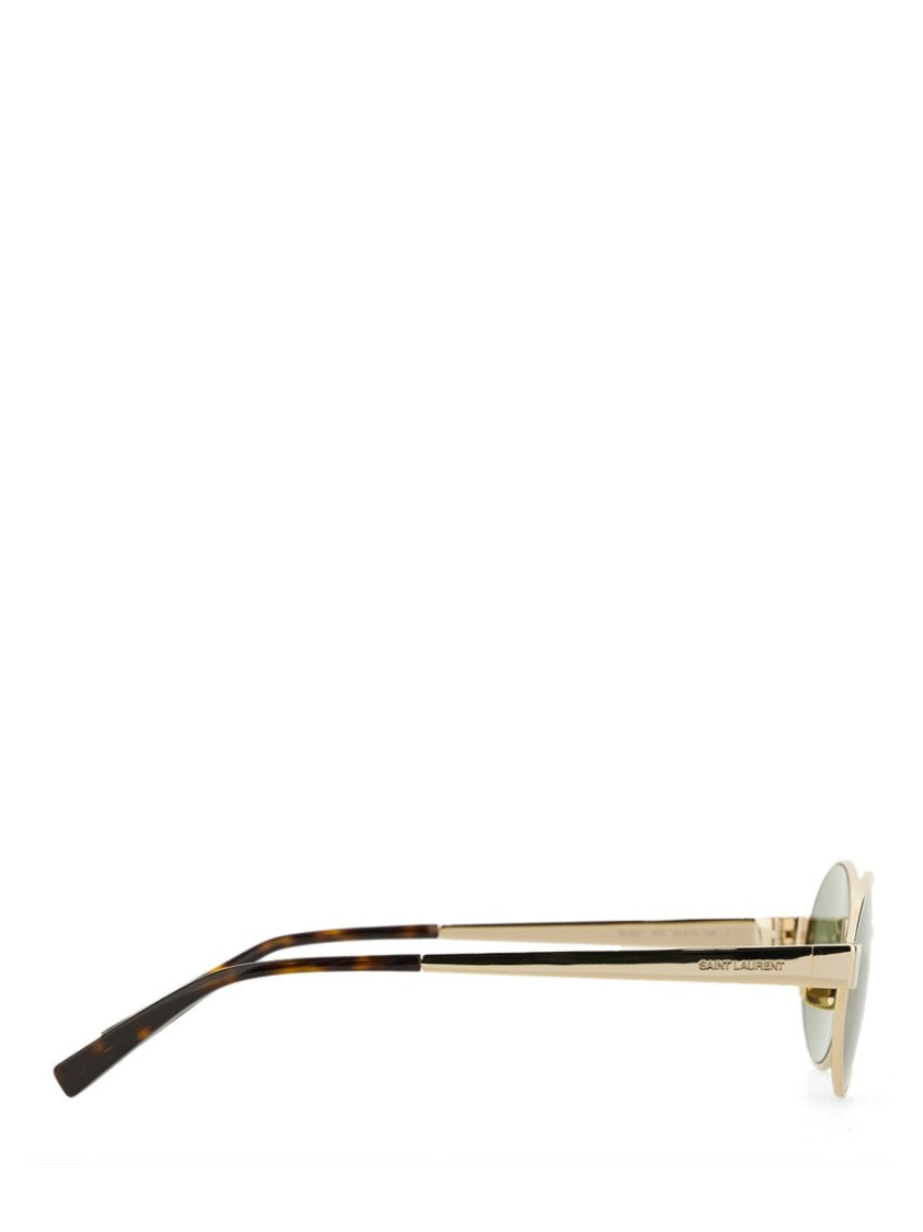 Saint Laurent Oval-Shaped Sunglasses With Gold-Toned Metal Frames