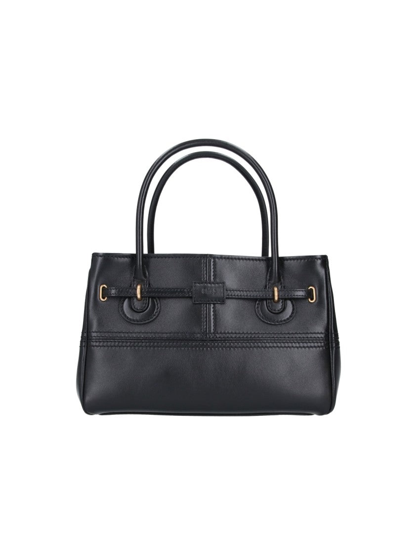 Chloé Paddington Gold Padlock Black Lambskin Shoulder Bag