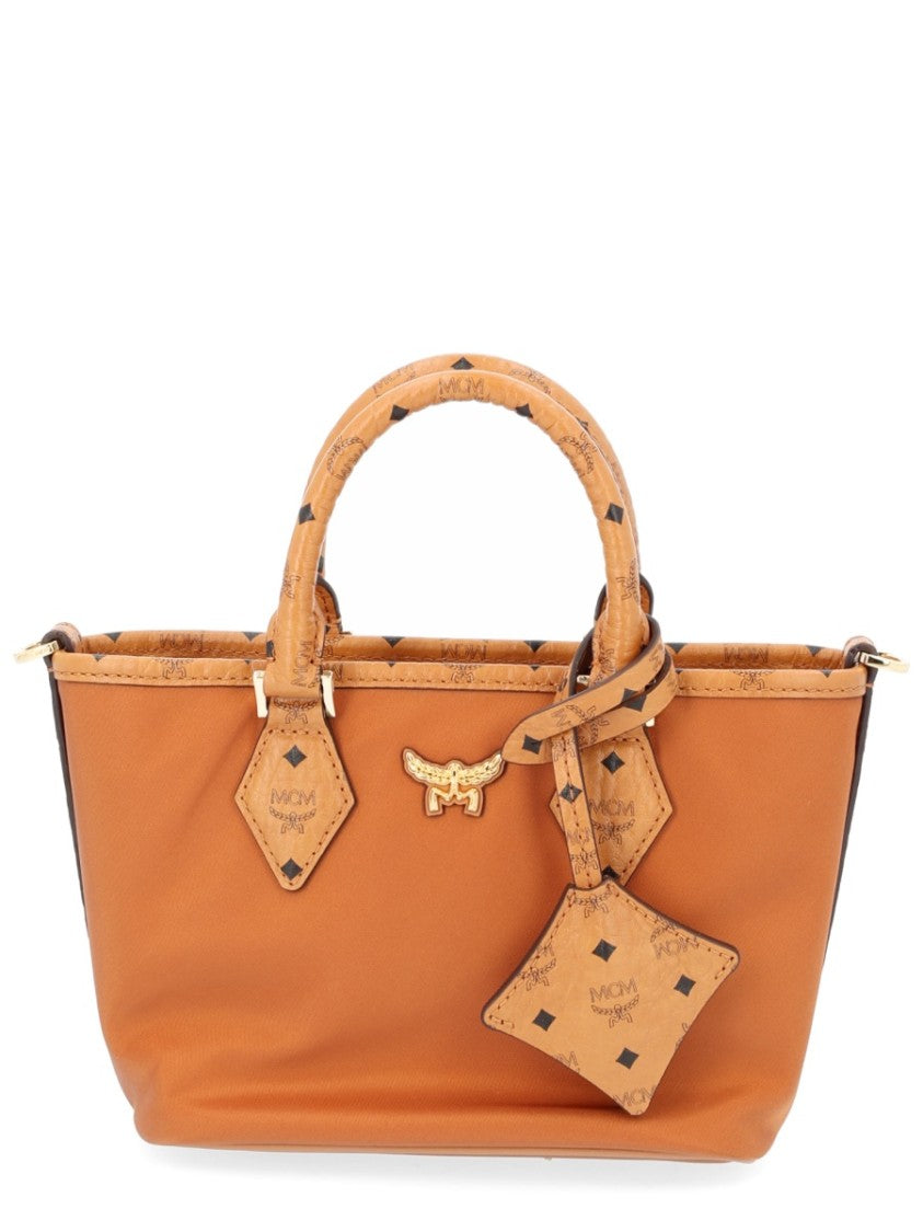 Mcm Tan Aren Polyamide Mini Tote Bag