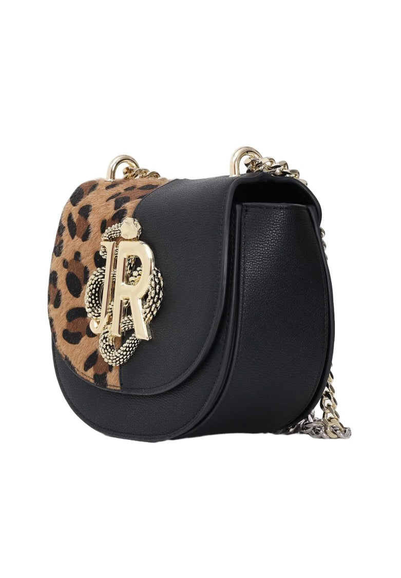 Richmond Leopard Print Shoulder Bag With Gold-Tone Emblem