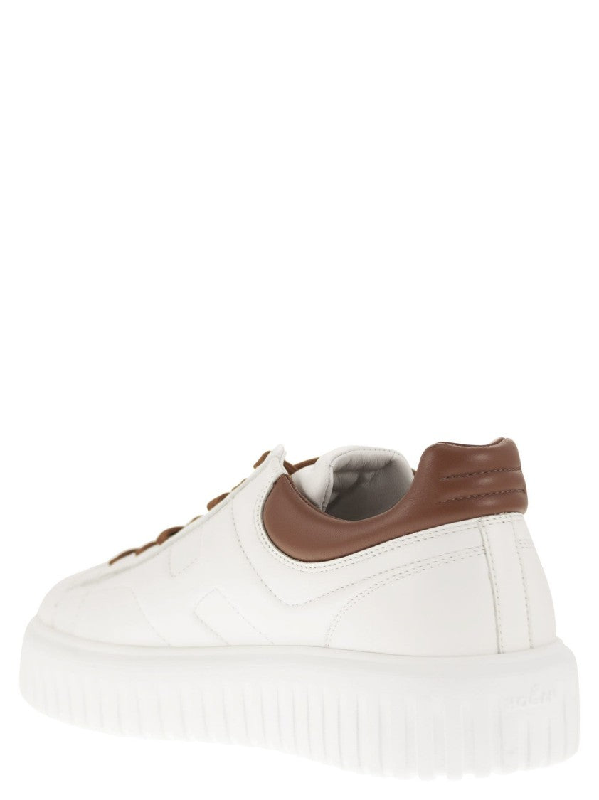 Hogan Sporty Nappa Leather Sneakers With Distinctive H Detail