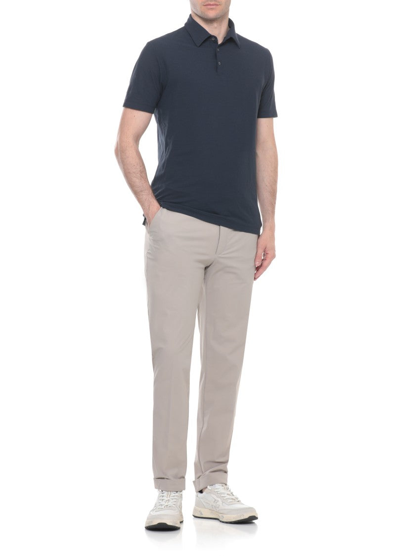 Zanone Blue Cotton Polo Shirt