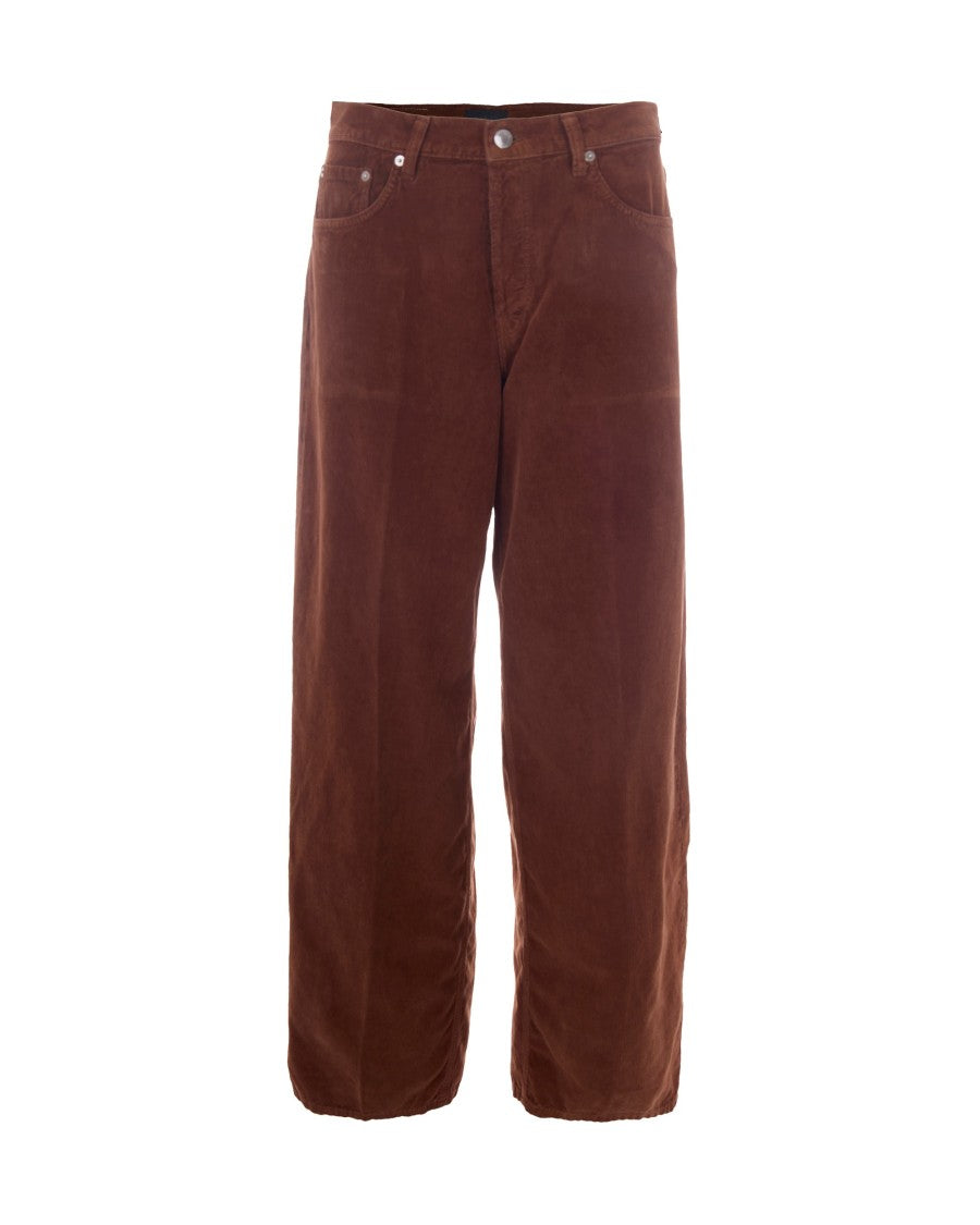 Haikure Wide-Leg Velvet Pants With Five-Pocket Design
