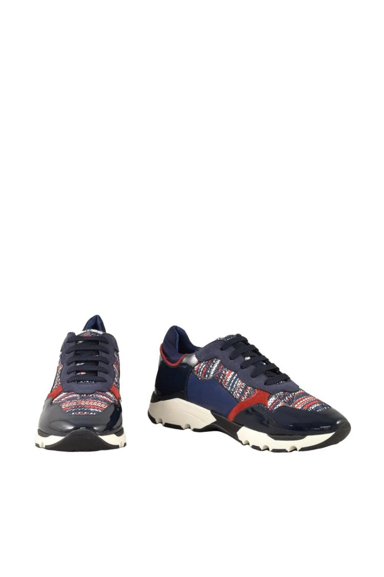 Twelve Style Division Leather/Other Fibers Sneakers - Blue/Red