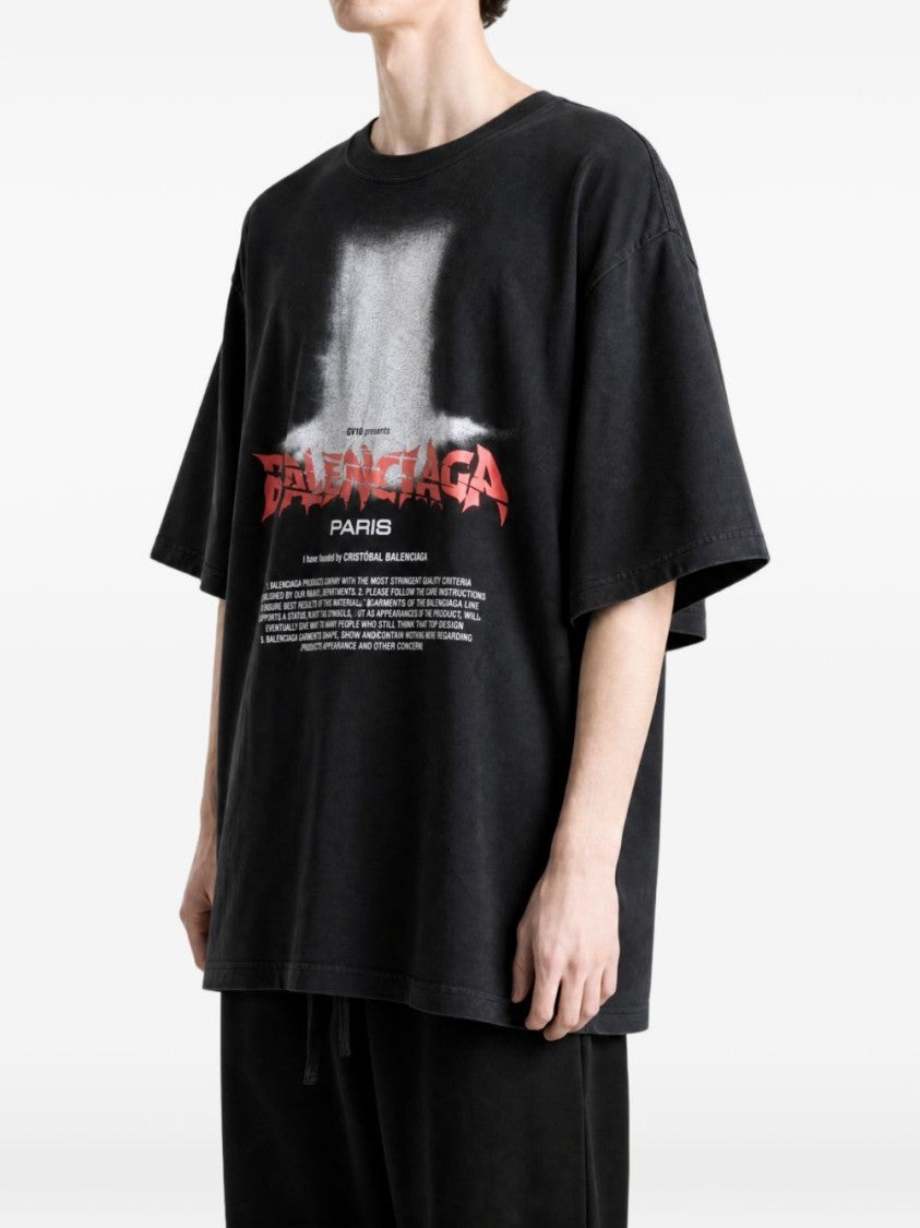 Balenciaga Black The Door Graphic Print T-Shirt