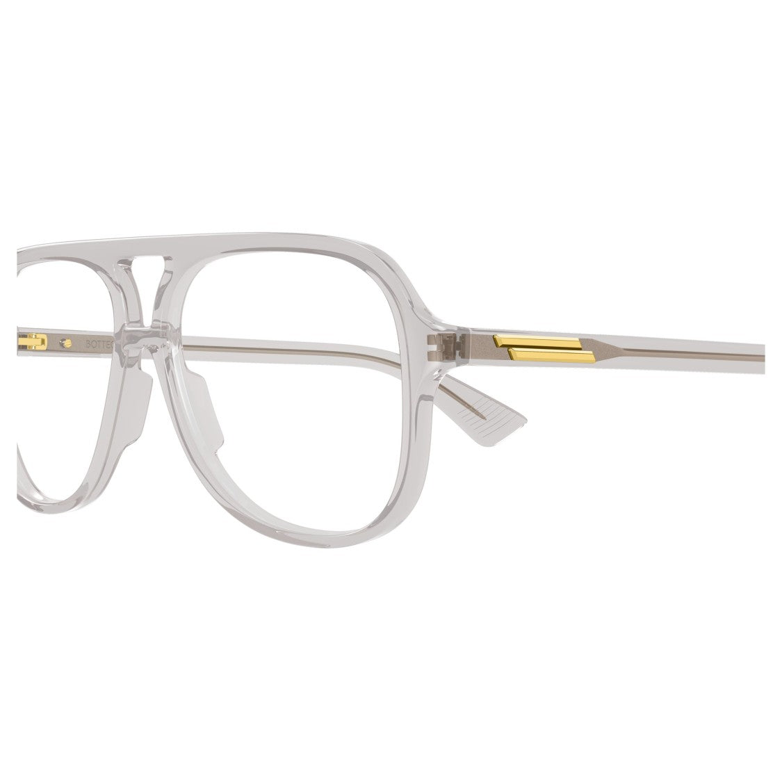 Bottega Veneta Grey Bv1417o Translucent Aviator Double Bridge Sunglasses