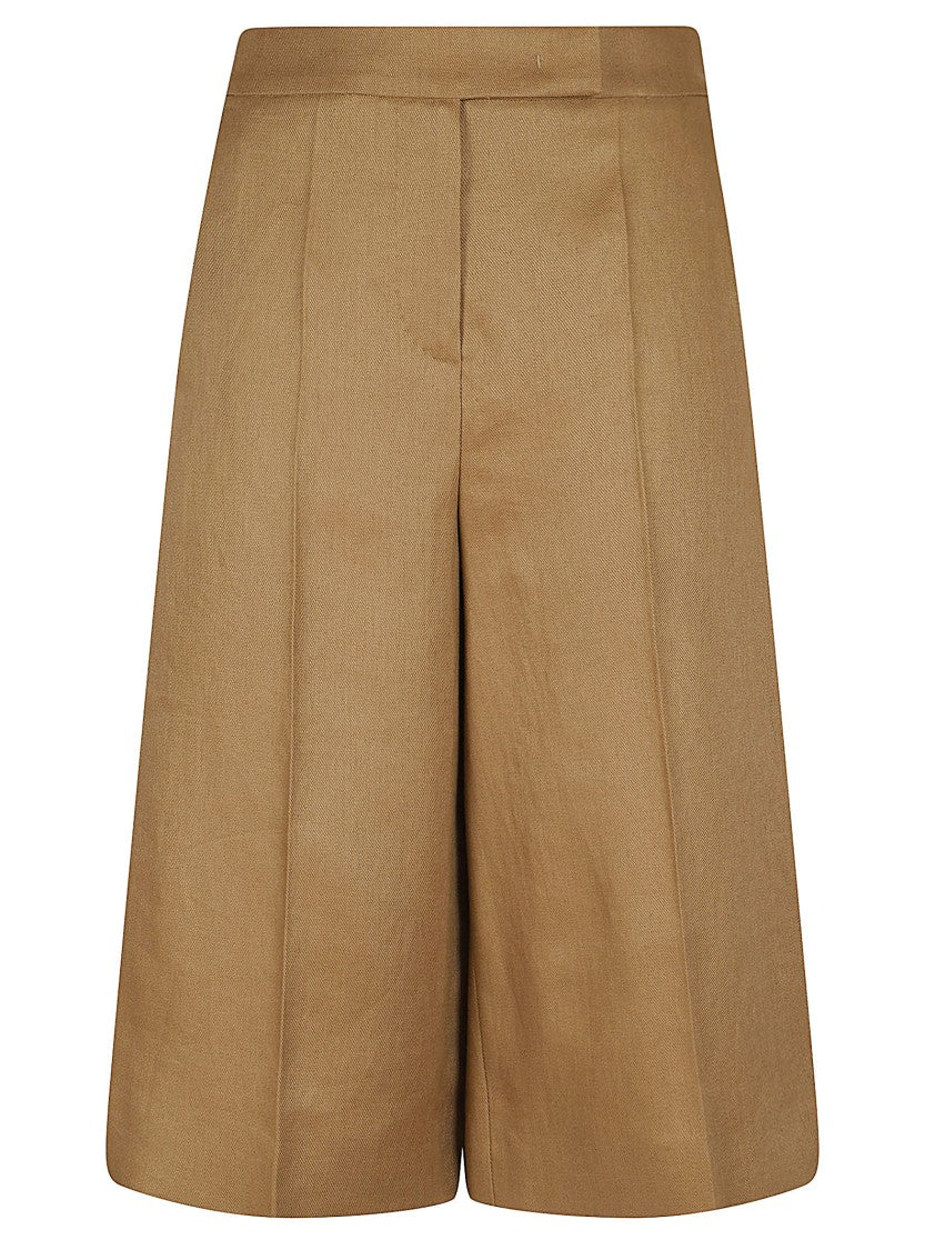 Max Mara Midi-Length Linen Culottes With Tailored Silhouette And High Waist