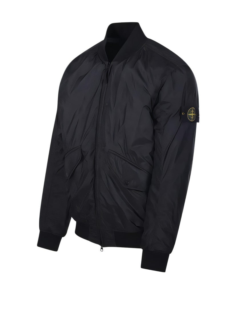 Stone Island Zip Front Jacket With Oversized Fit