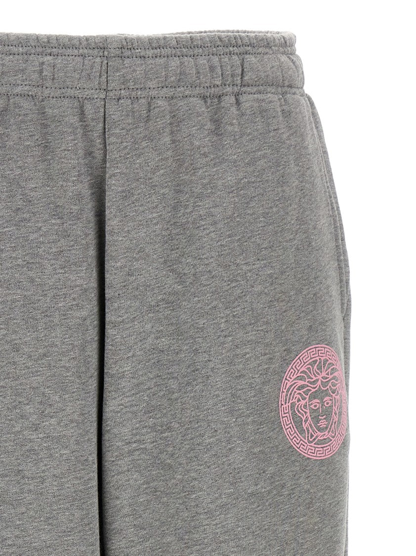 Versace Brushed Cotton Joggers With Embossed Logo