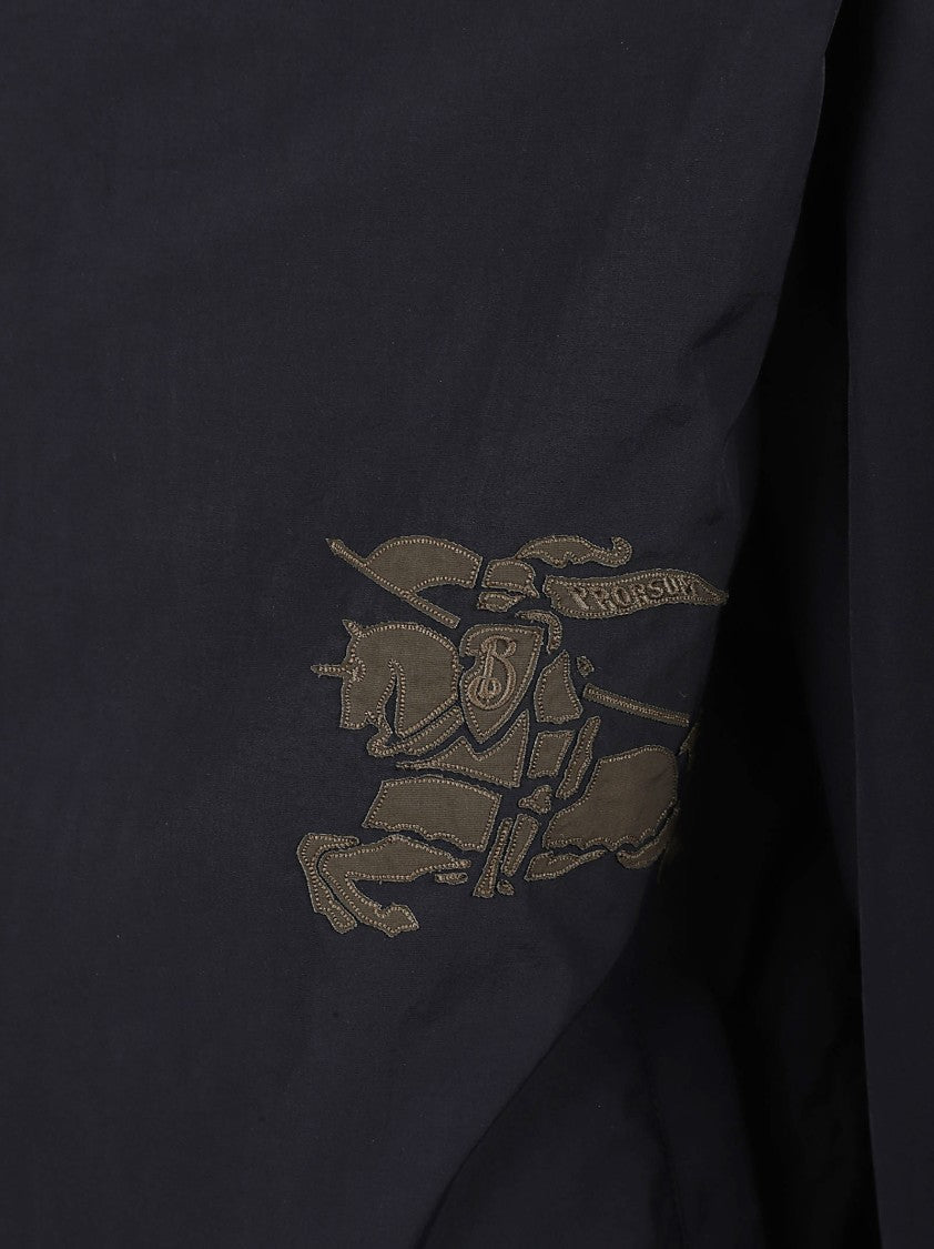 Burberry Black Coat With Zip-Up Front