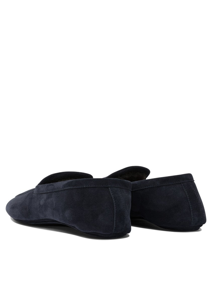 Henderson Baracco Blue Suede Loafers With Minimalist Silhouette