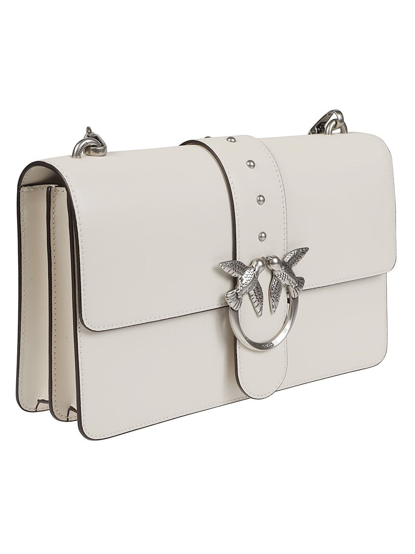 Pinko Love One Classic White Rectangular Shoulder Bag