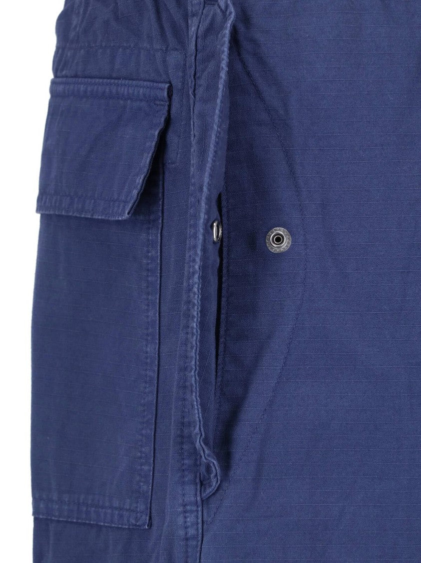 Polo Ralph Lauren Navy Blue Wide-Leg Cotton Cargo Trousers