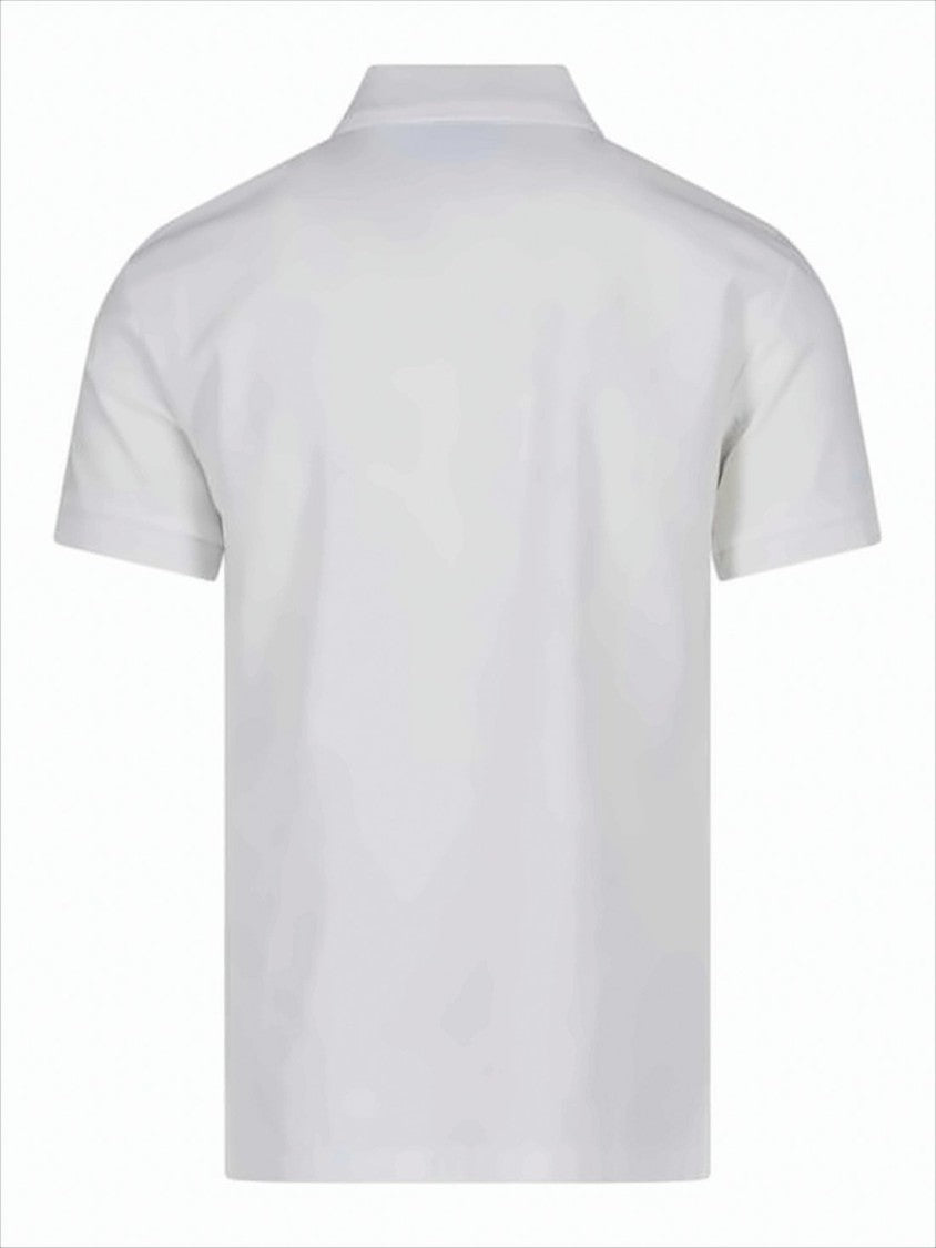 Burberry Textured Knit White Polo Shirt