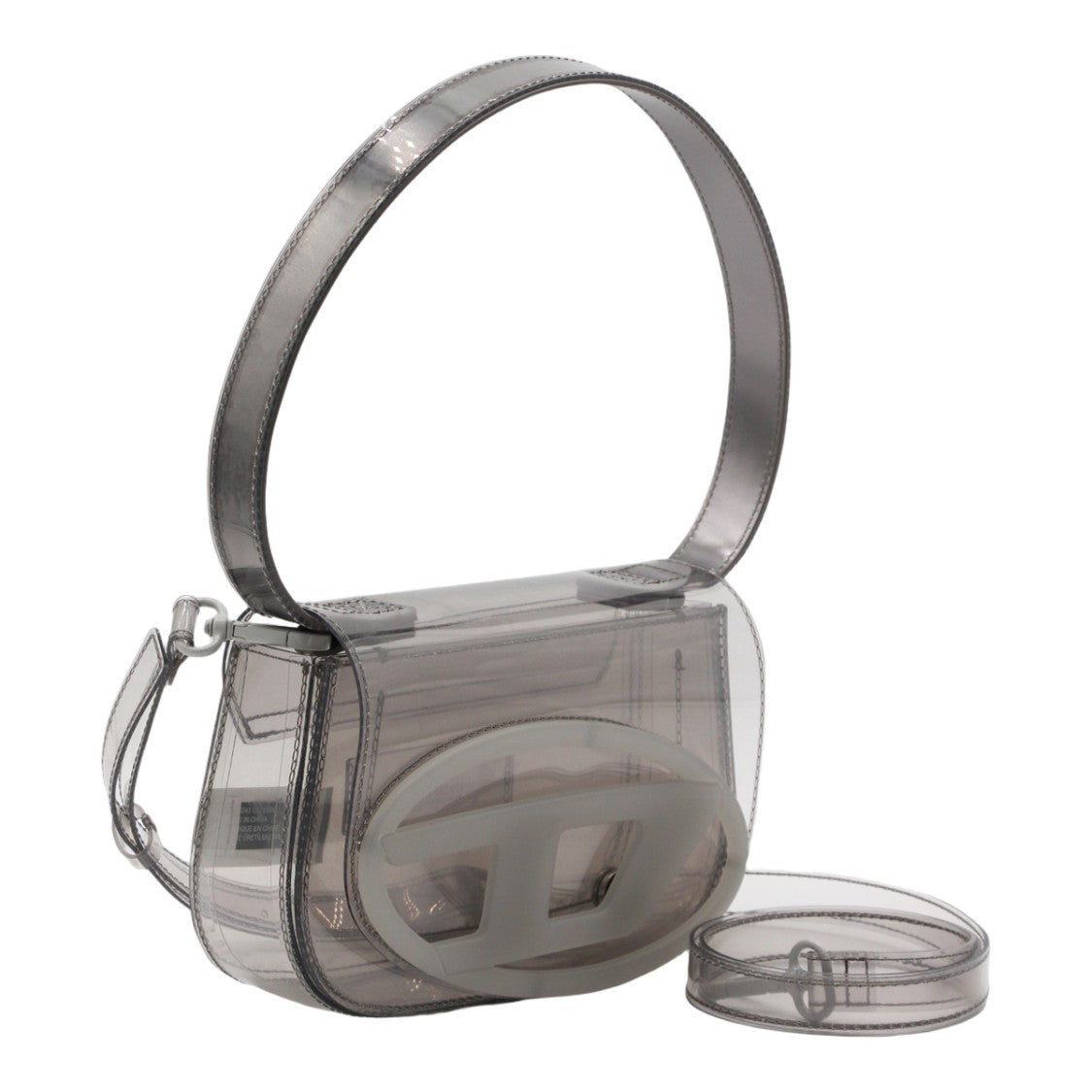 Diesel Transparent Handbag With Frosted Oval Emblem