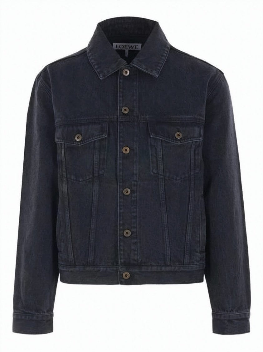 Loewe Cropped Denim Jacket With Button-Up Front