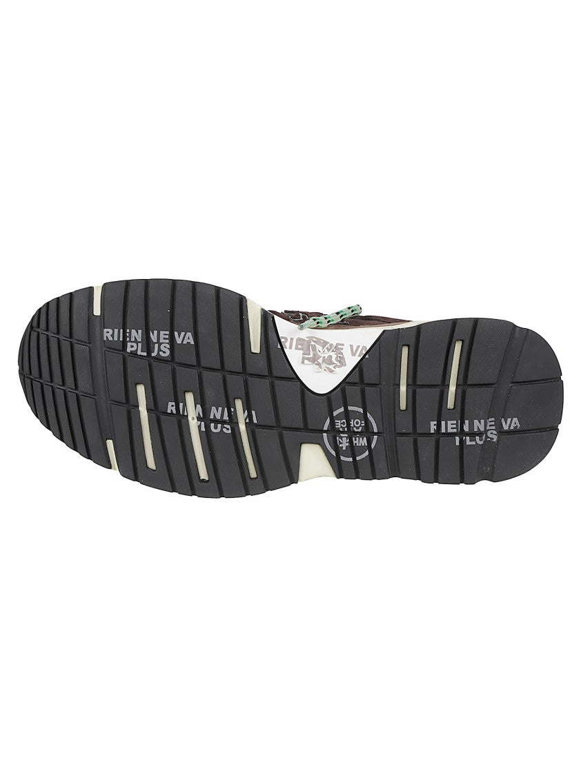 Premiata Dark Brown Mased Suede Metallic Sneakers