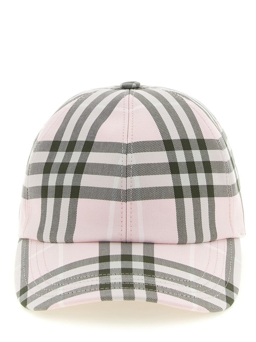 Burberry Check Baseball Cap With Adjustable B-Buckle