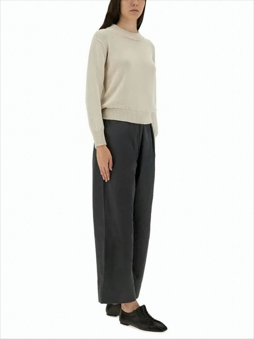 Margaret Howell Textured Linen-Cotton Sweater With Round Neckline