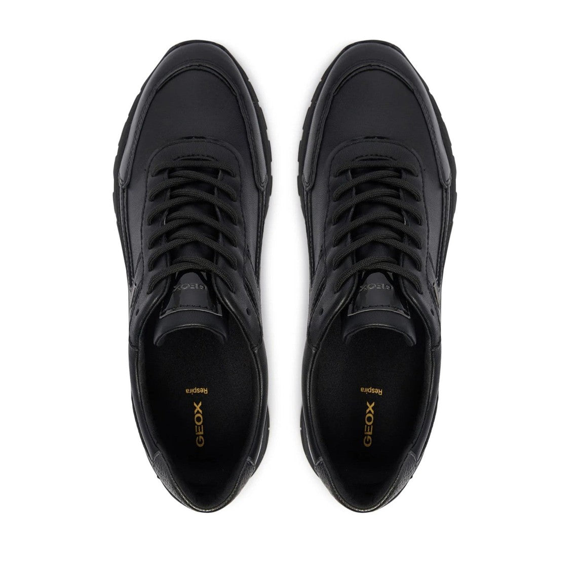 Geox Black Desya Leisure Low-Profile Leather Sneakers