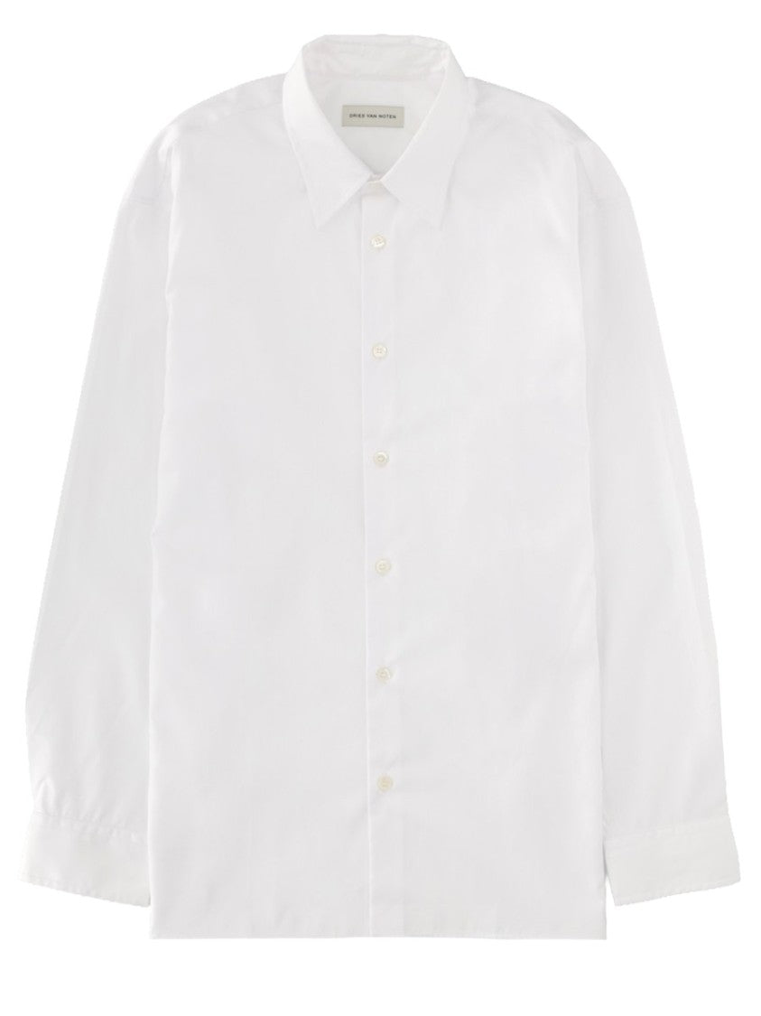 Dries Van Noten White Cotton Croom Minimalist Shirt