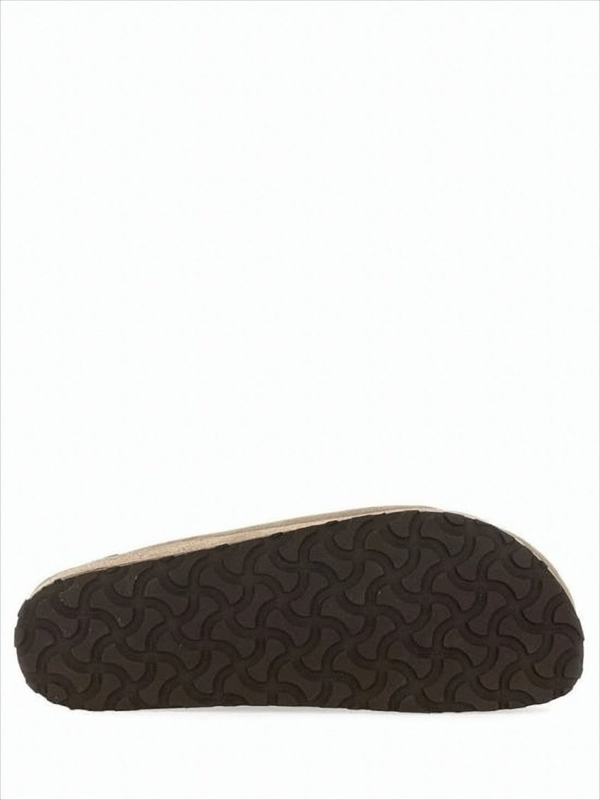 Birkenstock Brown Suede Mule With Classic Moccasin Stitching