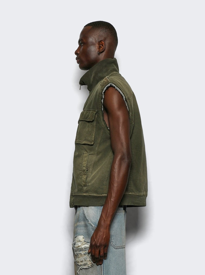 Mm6 By Maison Margiela Stand Collar Sleeveless Vest With Functional Pockets