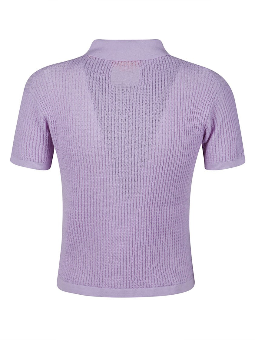 Guest In Residence Shrunken Cropped Ribbed Cashmere Polo Shirt