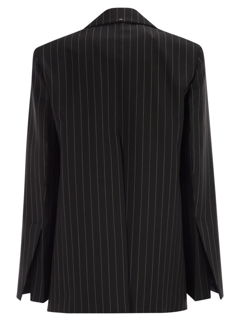 Sportmax Spxdivina - Tailored Blazer In Pinstriped Gabardine