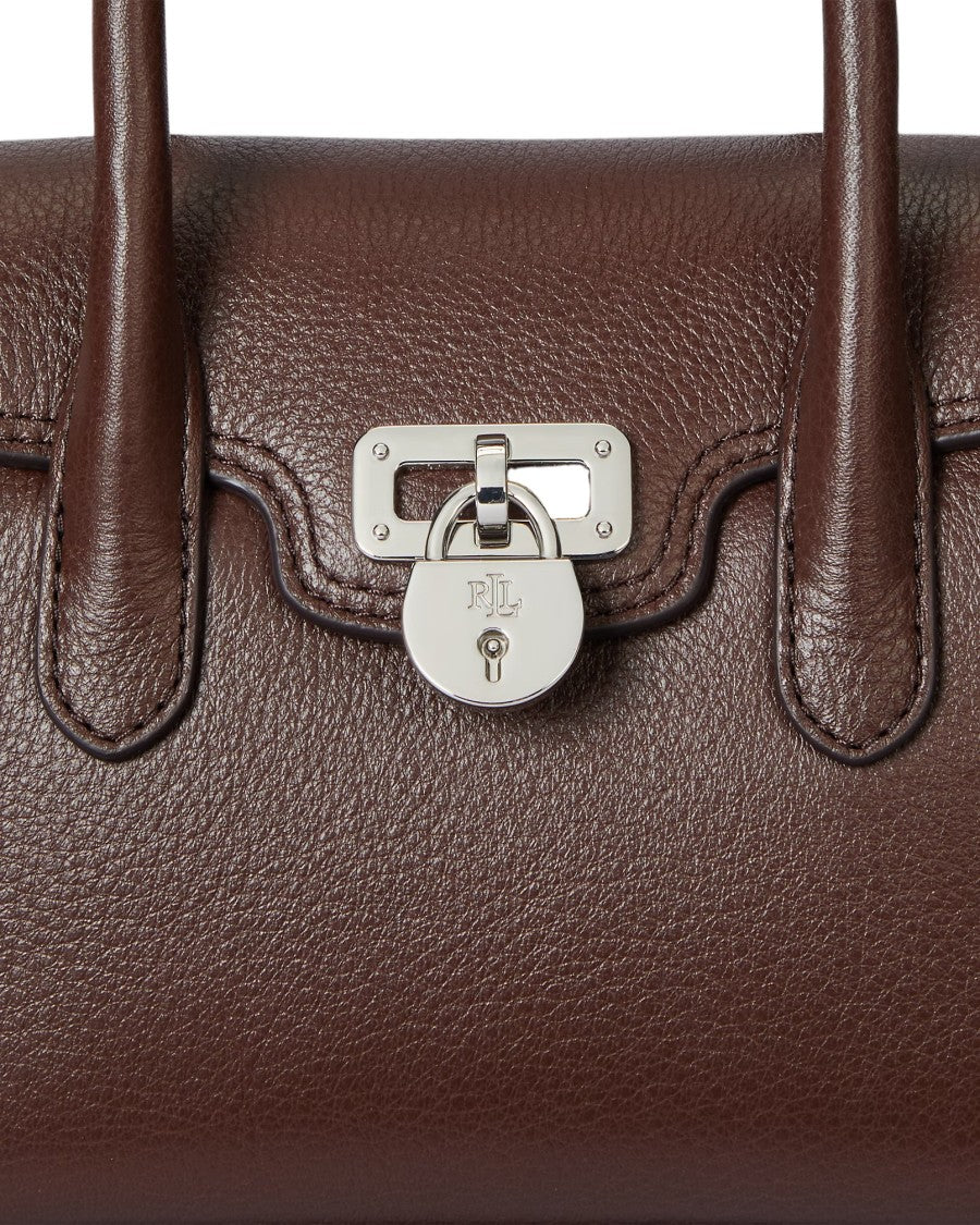 Lauren Ralph Lauren Compact Textured Leather Satchel With Adjustable Strap