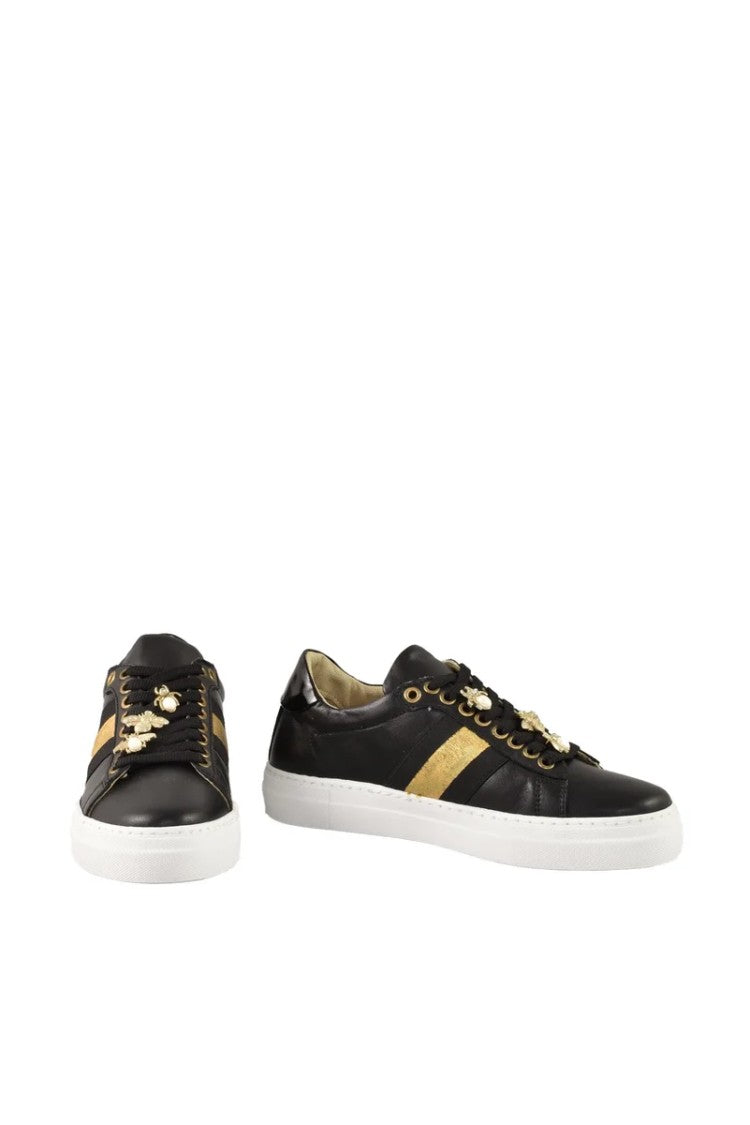 Twelve Style Division Leather Sneakers - Black/Gold
