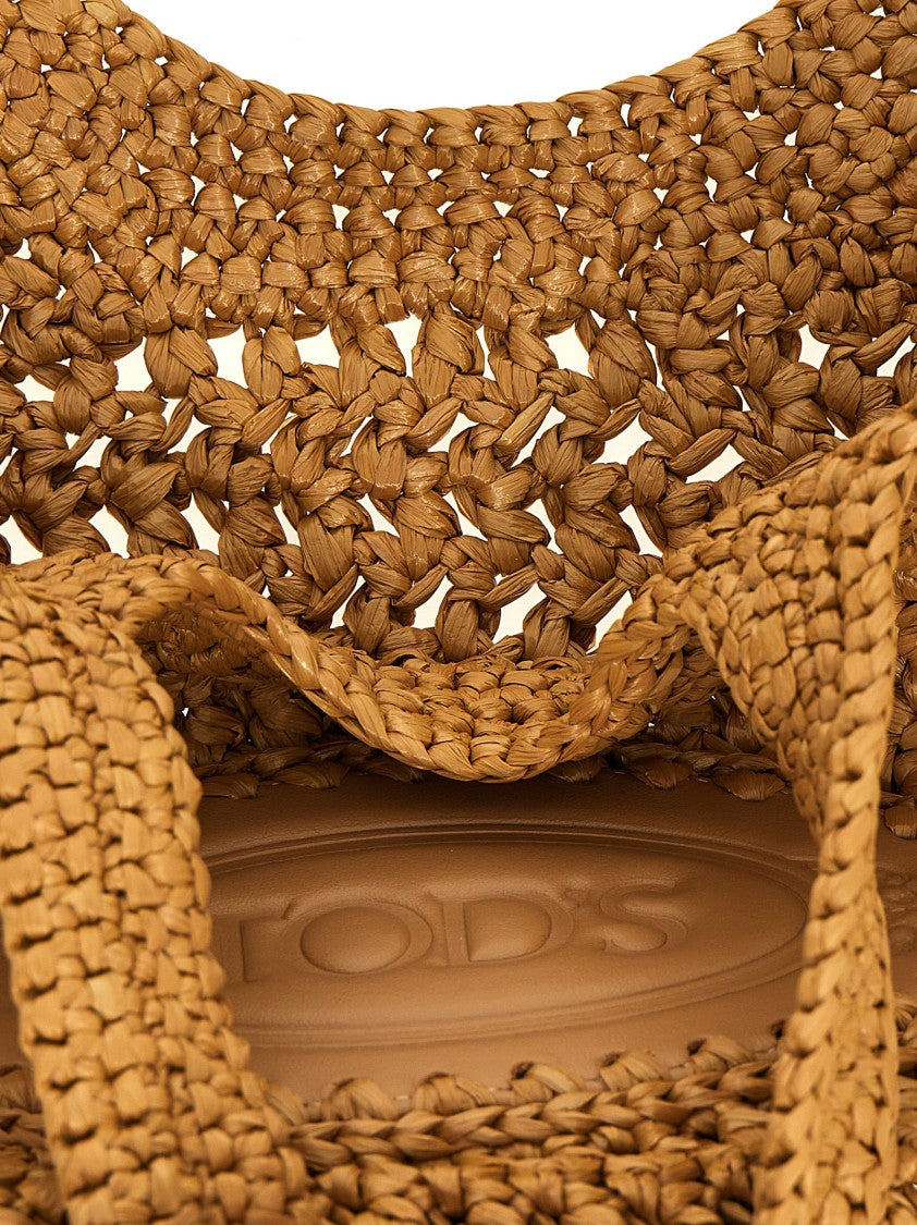 Tod's Small Raffia Shopping Bag