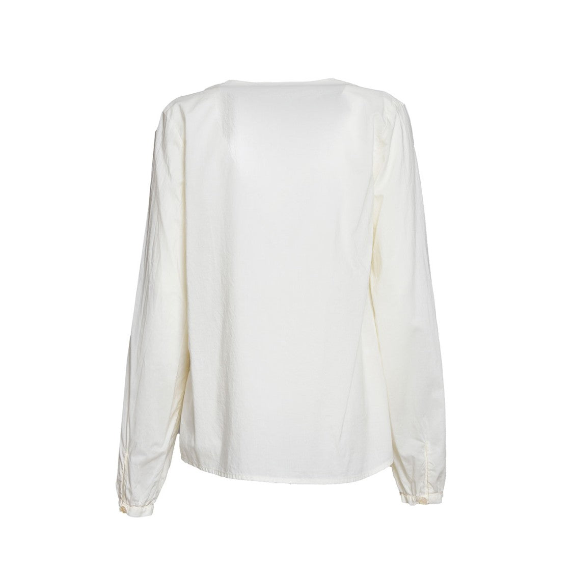 Bazar Deluxe Cream Cotton Blouse With Ethnic Profile