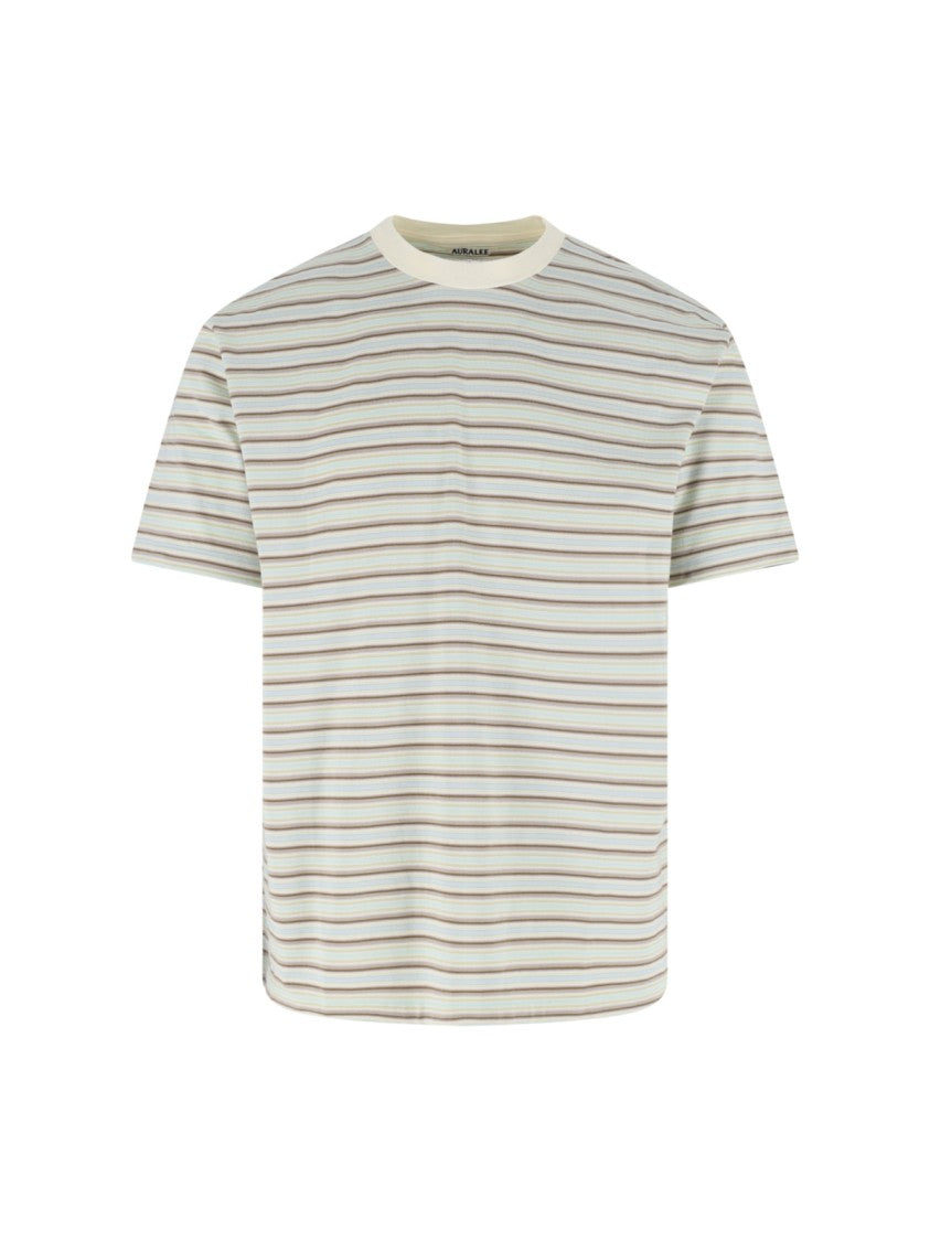 Auralee Multicolor Gradient Stripe Cotton T-Shirt