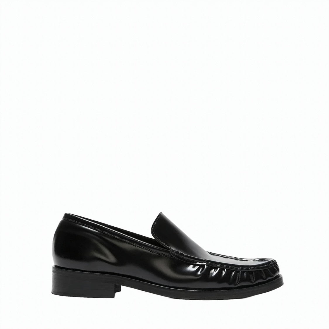 Acne Studios Polished Black Leather Loafers With Classic Moccasin Design
