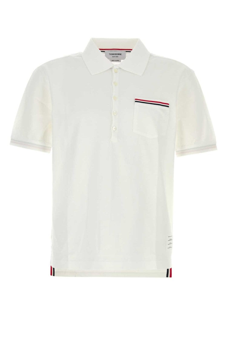Thom Browne White Piquet Polo Shirt