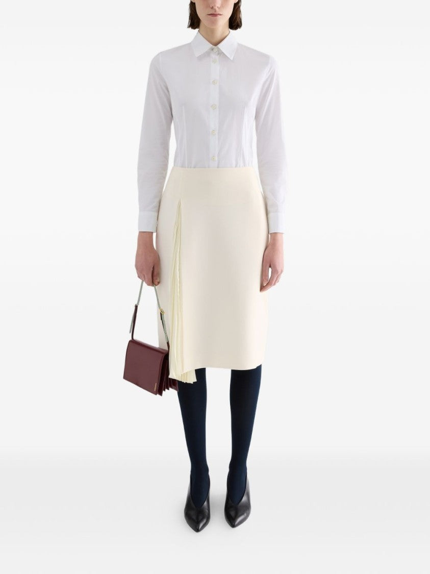Jil Sander High-Waisted Virgin Wool Pleated Skirt