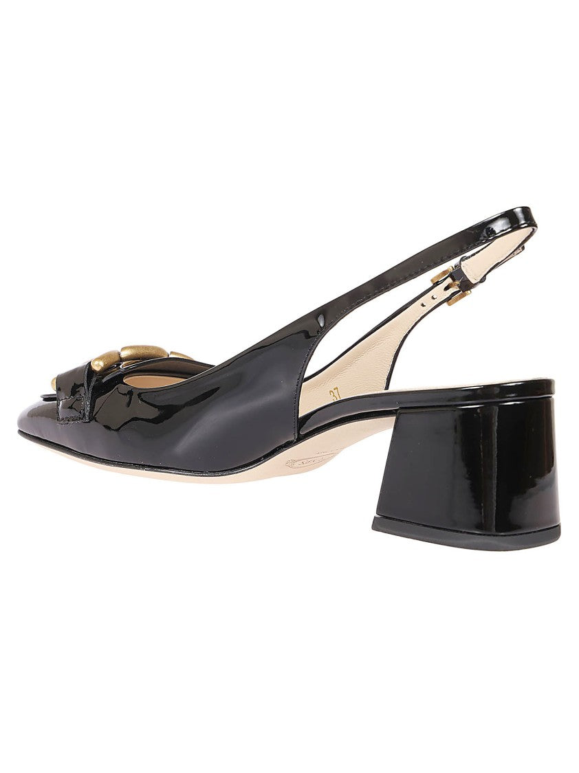 Tod's Slingback Shoes With Pointed Toe And Decorative Buckle