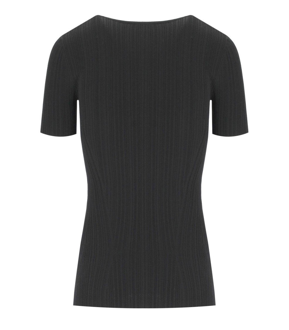 Elisabetta Franchi Black T-Shirt With Flower
