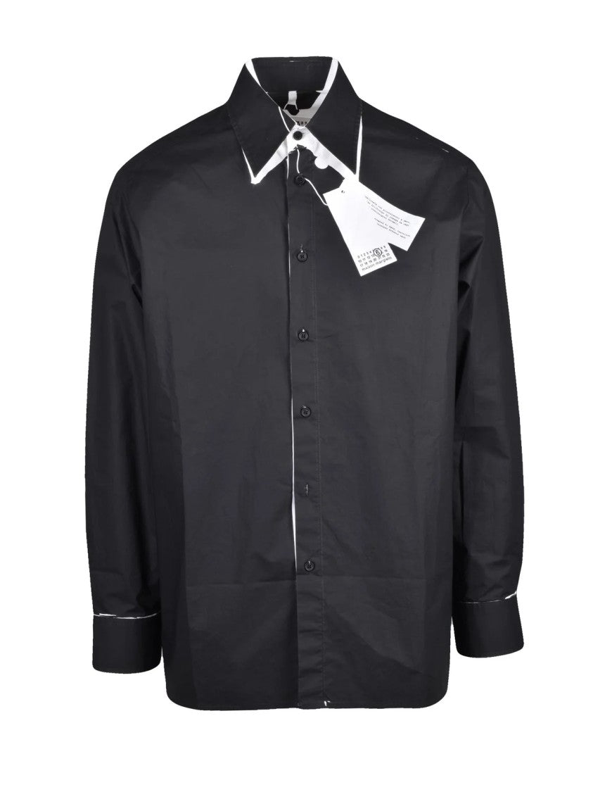 Mm6 By Maison Margiela Black Cotton Oversized Shirt