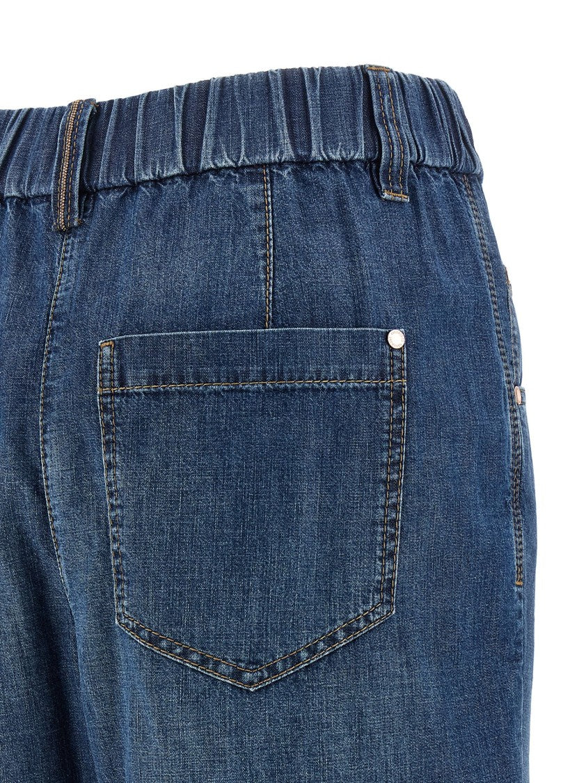 Brunello Cucinelli Pull-Up Jeans With Trompe L'oeil Flap