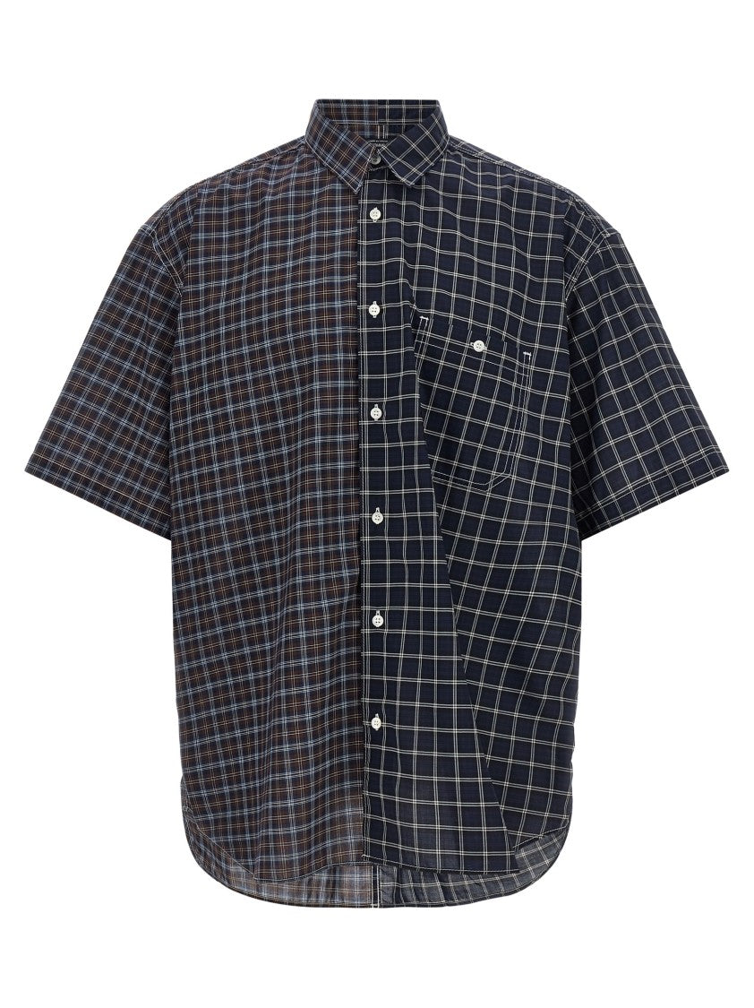 Comme Des Garçons Check Patterned Asymmetrical Poplin Shirt