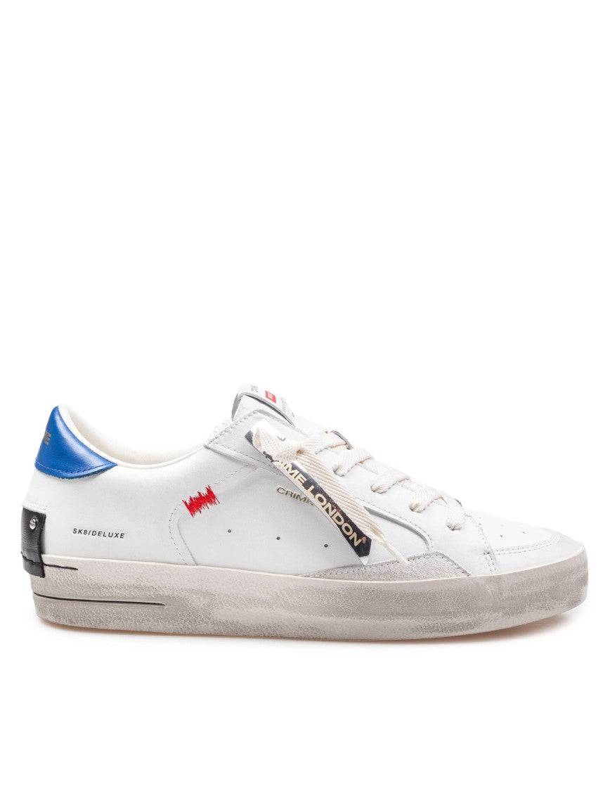 Crime London Crime White And Bluette Leather Sneakers