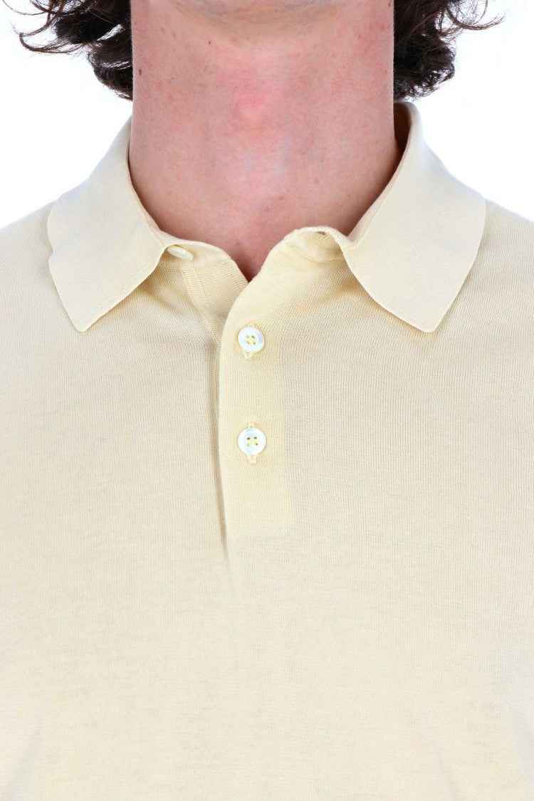 Drumohr Yellow Ice Cotton Frosted Polo Shirt
