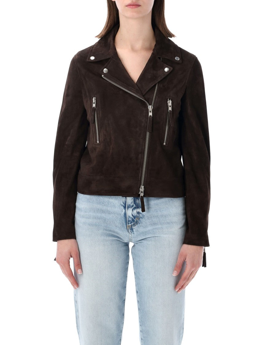 Sword Classic Chiodo Suede Cropped Biker Jacket