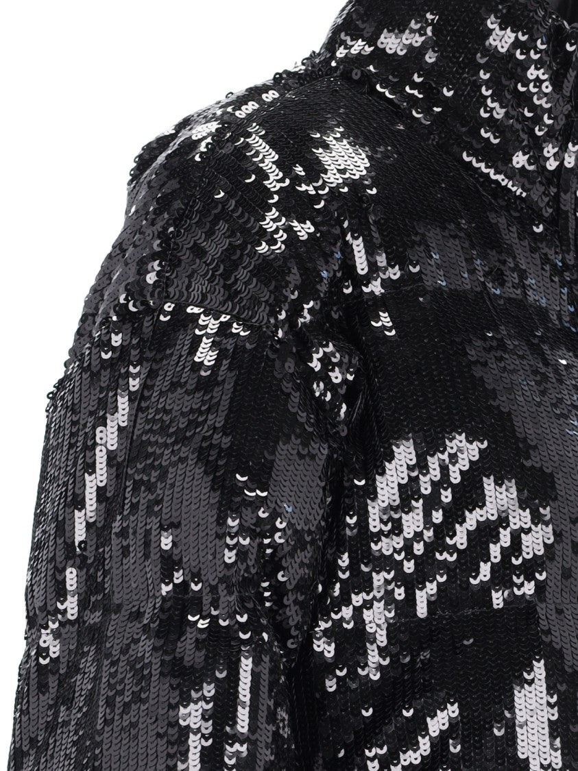 Michael Kors Black Cotton Short Waxed Down Jacket