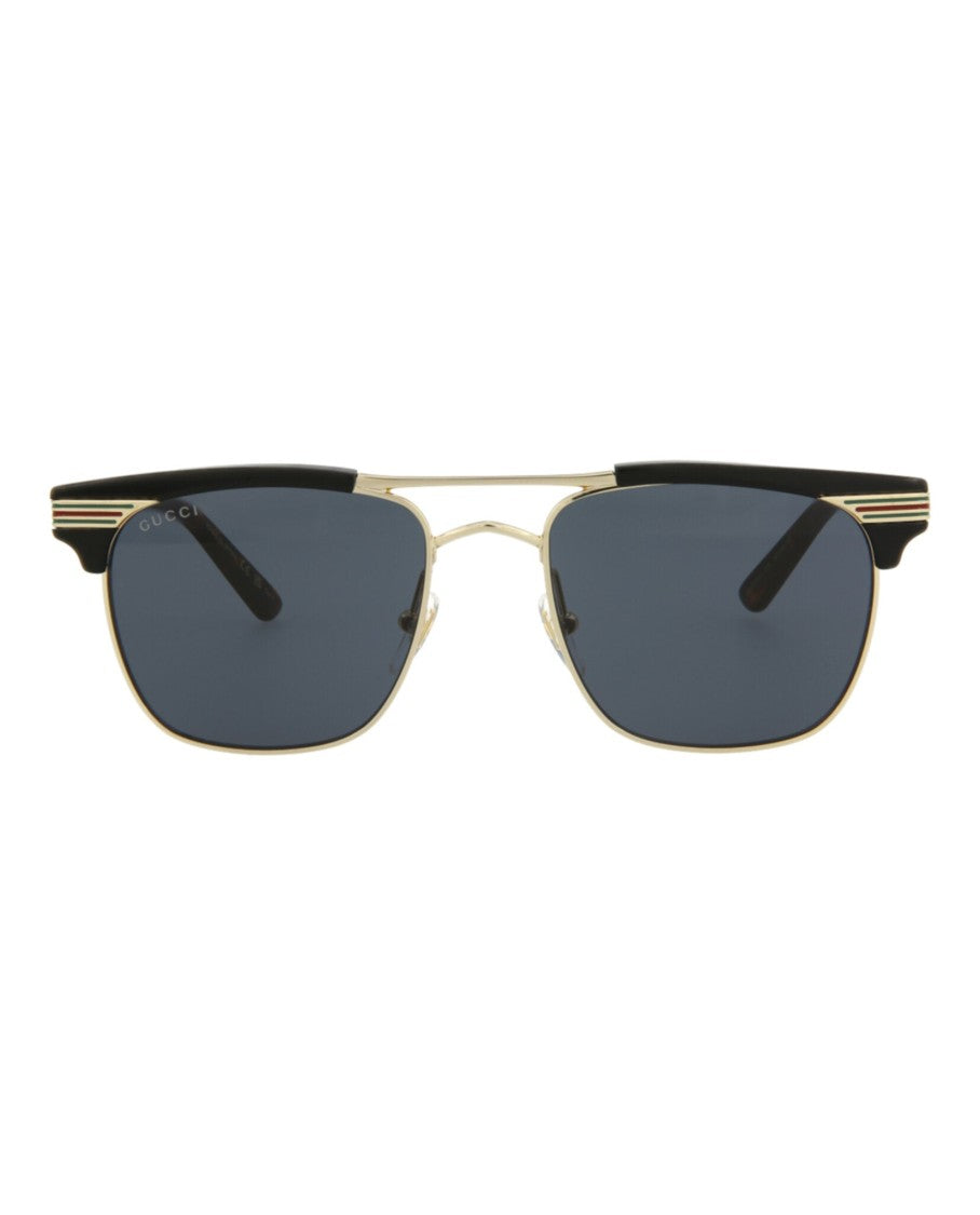 Gucci Square-Frame Metal Sunglasses